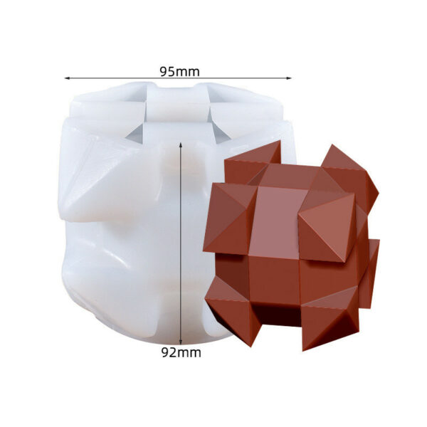 Molde de Silicona 3D en Forma de Cubo Rubik para Velas Artesanales